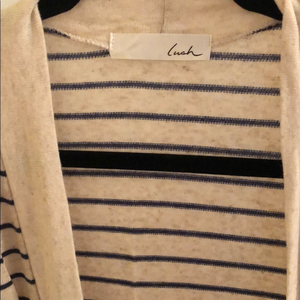 Lush Blue & Cream Stripe Sweater - Picture 3 of 3